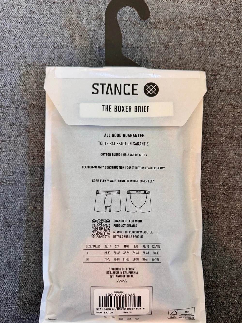 NWT Stance Black Cotton Blend The Boxer Briefs - Men's S